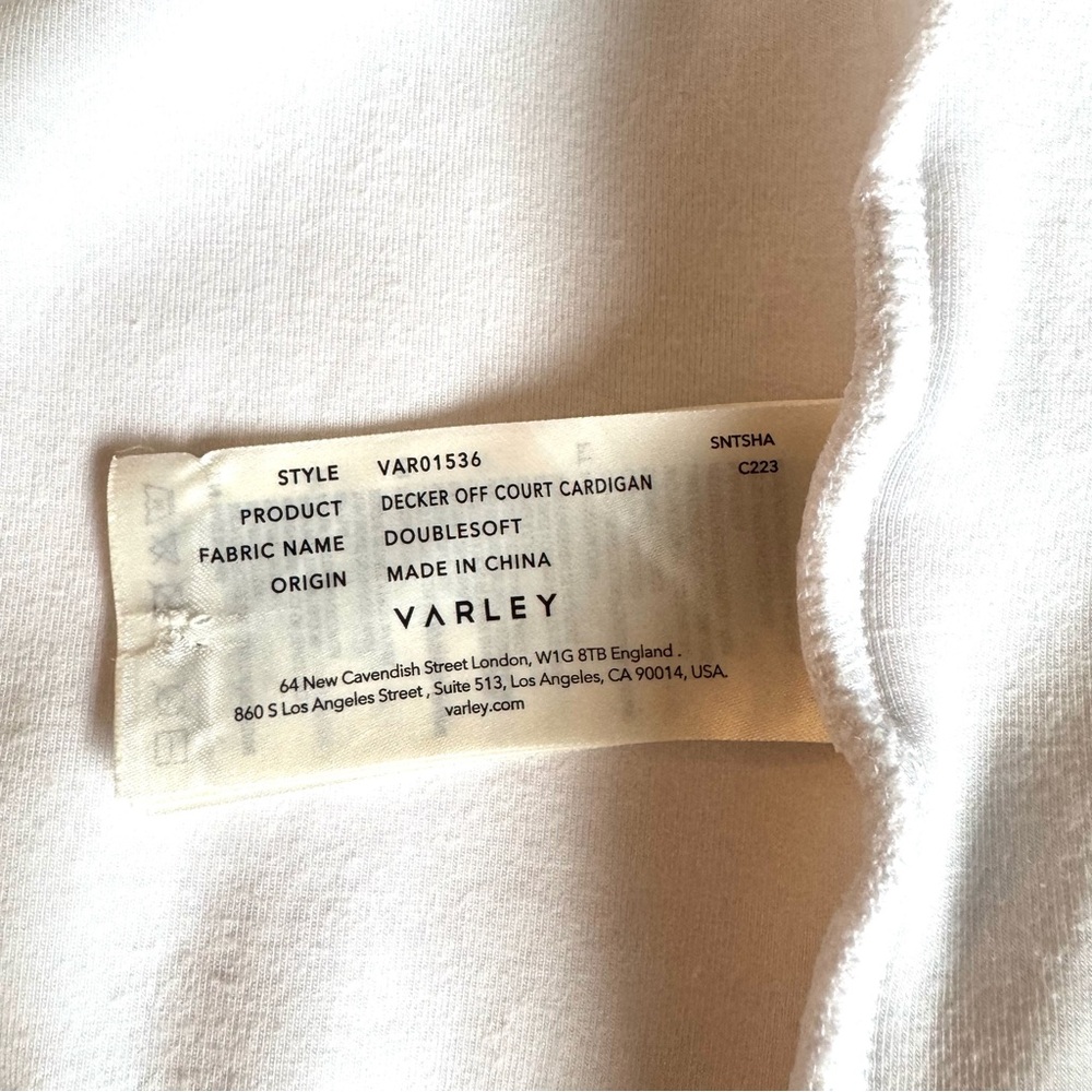 Varley Decker Off Court Sweatshirt Cardigan White XS - Picture 11 of 13